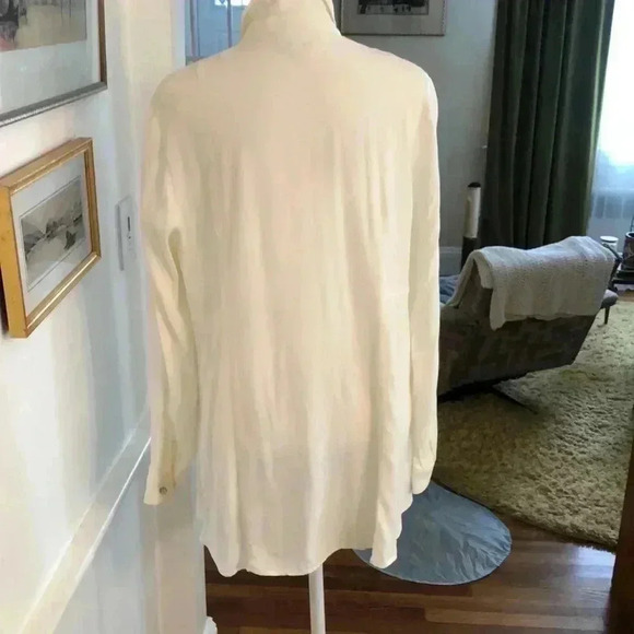 J Jill white rayon button up blouse - Picture 6 of 9
